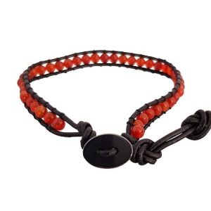 Adjustable gemstone single wrap bracelet -Carnelian - Qty: 1 pc - GE1790