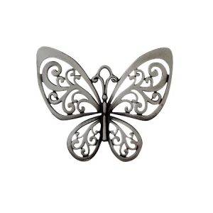 Filigree butterfly pendant -Gunmetal- Qty: 4 pcs - FI8202
