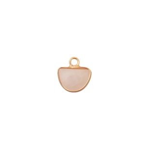 Chalcedony faceted pendant with gold metal and bail- Qty: 1 pc - GE1806