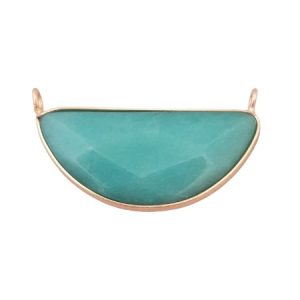 Dyed Jade faceted pendant with gold metal and 2 fittings- Qty: 1 pc - GE1809