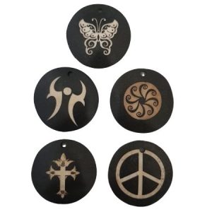 Bone pendant 5 piece set with assorted designs - Qty: 1 set - BO1039-44