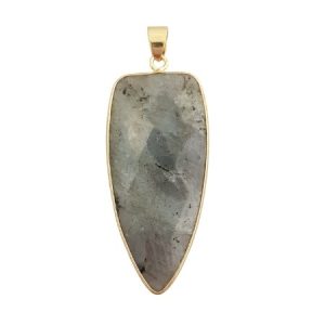 Labradorite faceted pendant with gold bail - Qty: 1 pc - GE1813