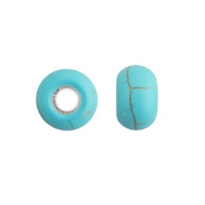 Large hole howlite bead turquoise - Qty: 10 pcs - GE1817