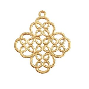 Gold pendant with fine, intricate detail - Qty: 2 pcs - FI8208
