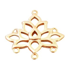 Lotus connector - 18k gold plate - Qty: 2 pcs - FI8225