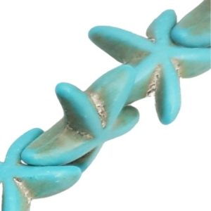 Dyed turquoise howlite starfish bead - Qty: 36 pcs approx. - GE1820