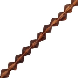 Faceted glass bicone bead 6mm - Cognac- Qty: 62 pcs approx. - GB7054