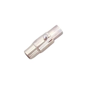 Glue-in magnetic clasp silver - 14mm x 3mm - Qty: 9 sets - LF2526