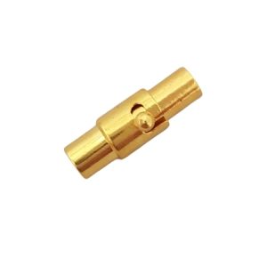 Glue-in magnetic clasp gold - 16mm x 4mm - Qty: 9 sets - LF2531