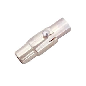 Glue-in magnetic clasp silver - 17mm x 5mm - Qty: 8 sets - LF2534