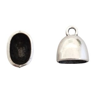 Leather end - 15mm x 12mm x 8mm, hole 10mm x 6mm - Qty: 16 pcs - LF2524