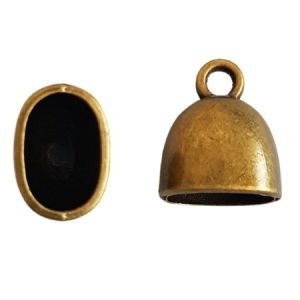 Leather end - 15mm x 12mm x 8mm, hole 10mm x 6mm - Qty: 16 pcs - LF2525
