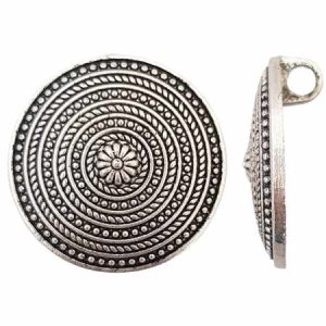 Round metal pendant - Qty: 2 pcs - FI2767