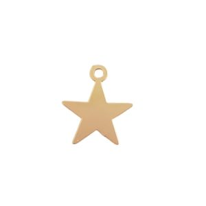 Star gold - 10.5mm x 9mm x 0.3mm, Hole: 1mm - Qty: 10 pcs - FI8238