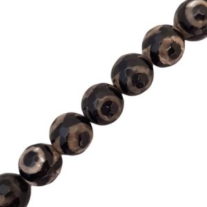 Lime-fired agate faceted bead - 10mm - Qty: 38 pcs - GE1823