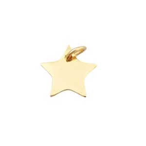 Gold star pendant - 11mm x 12mm x 1mm- Qty: 10 pcs - FI8240