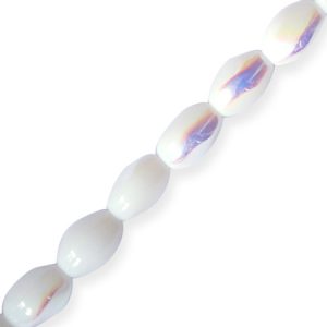 Fire polished free form bead - White - Qty: 40 pcs. - GB0609