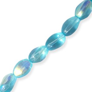 Fire polished free form bead - Aqua - Qty: 40 pcs. - GB0614