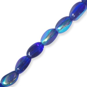 Fire polished free form bead - Dark blue - Qty: 40 pcs. - GB0613