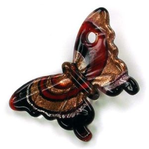 Foil Glass Butterfly - Purple, red & gold - Qty: 1 pc - FB0569