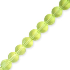 Flat round glass bead 6mm - Green - Qty: 60 pcs. - GB0650