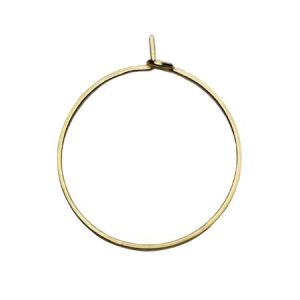 18k gold plated brass earring - 25mm - Qty: 1 pair - FI9002