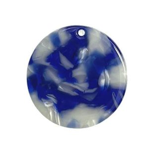 Resin imitation round charm or pendant - Qty: 2 pcs. - RE0057