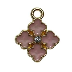 Enamel flower charm - Qty: 1 pc. - FI9015