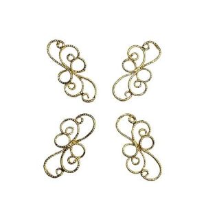 18kt gold plated filigree link or connector  - Qty: 4 pcs - FI9018