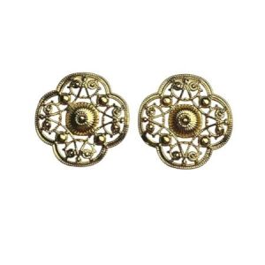18kt gold plated filigree link or connector  - Qty: 2 pcs - FI9019