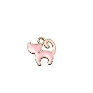 Enamel cat charm - Qty: 1 pc. - FI9021