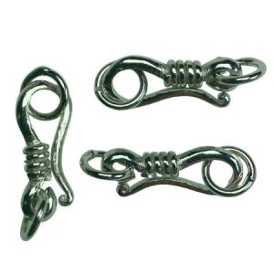 Sterling Silver S hook clasp and rings 13mm x 5mm ring 5mm - SS1250