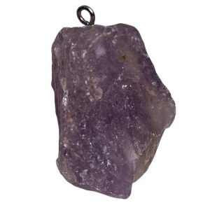 Amethyst nugget pendant raw stone with 304 stainless steel loop  - Qty: 1 pc - GE1831