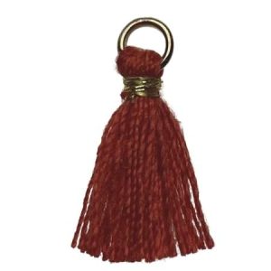 Mini tassel dark red 1.5cm - Qty: 10 pcs. - FI8219