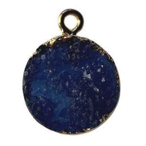 Acrylic druzy flat round pendant 18mm x 15mm - Qty: 1 pc. - AB2501