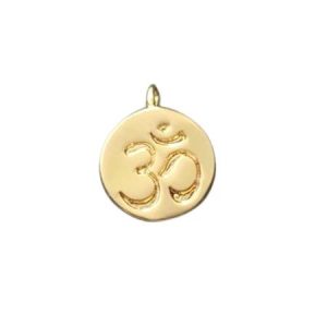 18k gold plated pendant or charm - Ohm - Qty: 1 pce. - FI9044