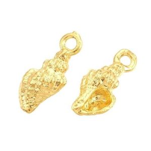 Spiral Sea Shell 18k gold plated - Qty: 6 pcs - FI9053