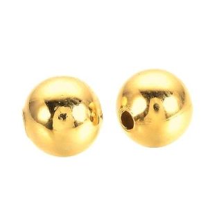 Round 6mm spacer bead 18k gold plated - Qty: 15 pcs - FI9055