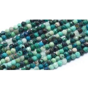 Faceted Chrysocolla natural bead 2.5mm - Qty: Approx 147 pcs - GE1849