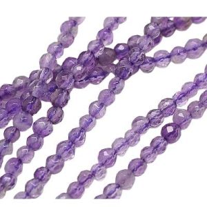 Faceted Amethyst natural bead 3mm - Qty: Approx 119 pcs. - GE1851
