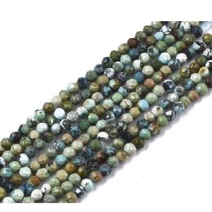 Faceted natural AAA green turquoise bead 2mm - Qty: Approx 188 pcs. - GE1852