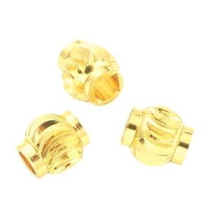 Brass spacer bead 18k gold plated - Lantern - Qty: 12 pcs - FI9058