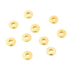 Brass Spacer Bead 18k gold plated - Rondelle - Qty: 30 pcs - FI9065