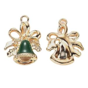 Enamel Jingle Bell charm - Qty: 5 pc. - FI9070