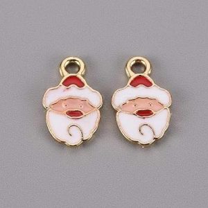 Enamel Santa charm - Qty: 5 pc. - FI9071