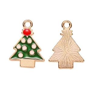 Enamel Xmas Tree charm - Qty: 5 pc. - FI9076