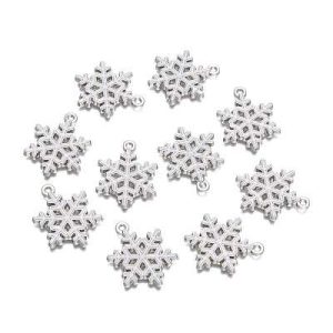 Enamel Snowflake charm - Qty: 5 pc. - FI9077