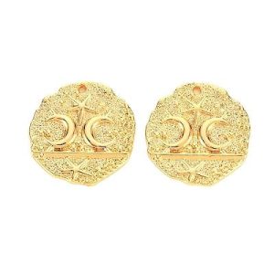 18k gold plated pendant or charm - Moon & Star - Qty: 1 pc. - FI9083