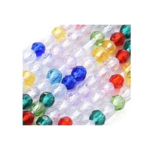 Faceted glass ball bead 2mm  -Multi- Qty: 192 pcs. - GB7072