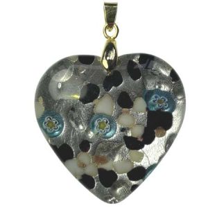 Millefiori heart pendant - FP0209